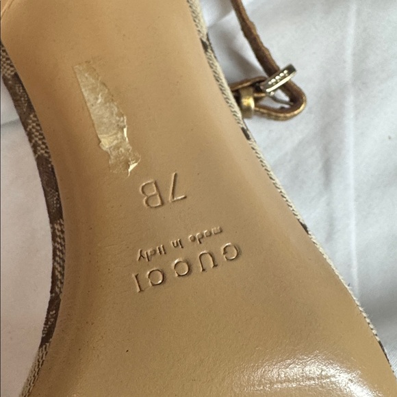 Gucci Gold and Brown Women's Kitten Heels - Picture 5 of 6